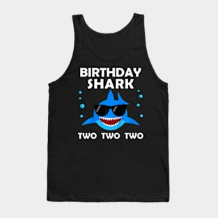 2nd Birthday Boy Shark Two Matching Partys Tank Top